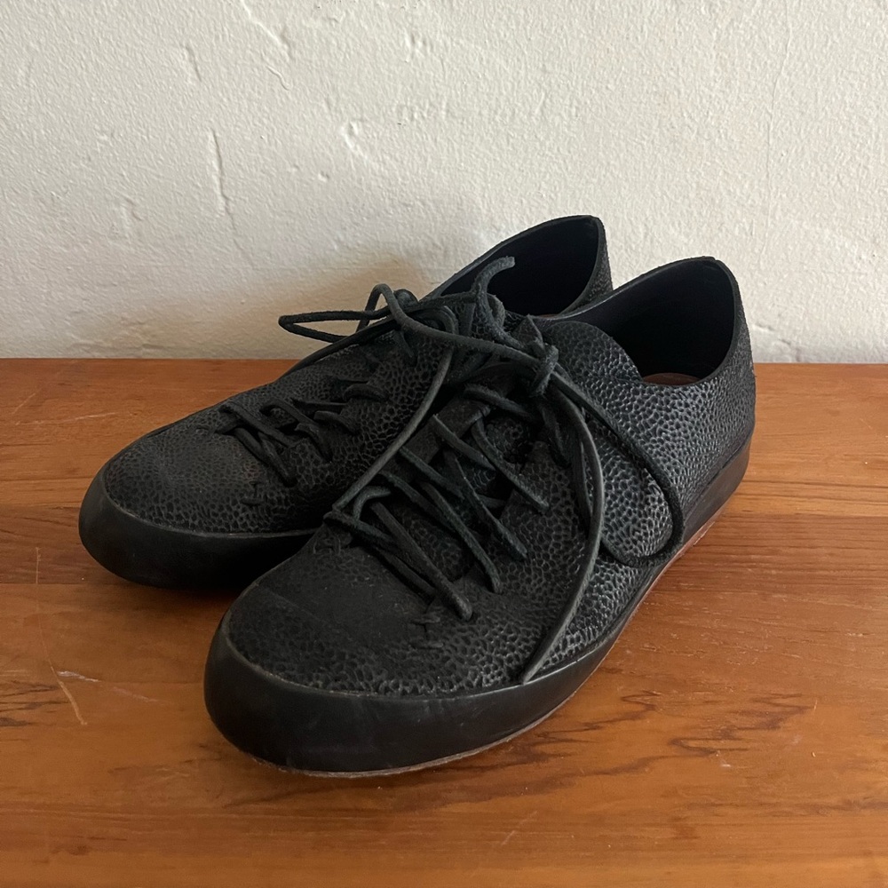 FEIT Black Pebbled Leather Sneaker Handmade size 37
